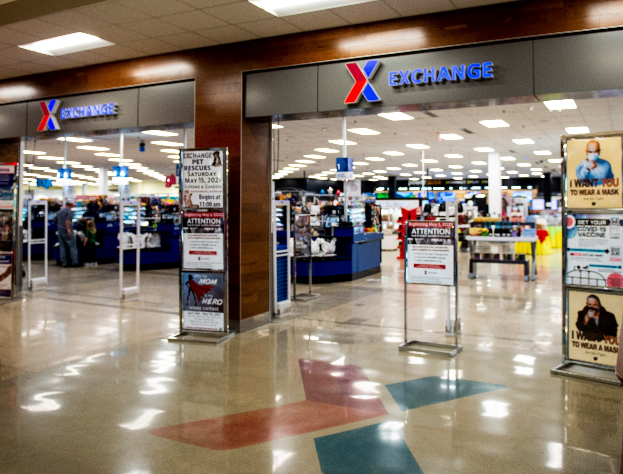 Effecting May 1, 2021 DoD civilian employees are able to shop at the base exchange, use Army & Air Force Exchange services such as the barbershop and salon, and use the AAFES online Mall. However, civilians may not purchase alcohol, tobacco or military clothing uniform items. (U.S. Air Force photo by Wesley Farnsworth)