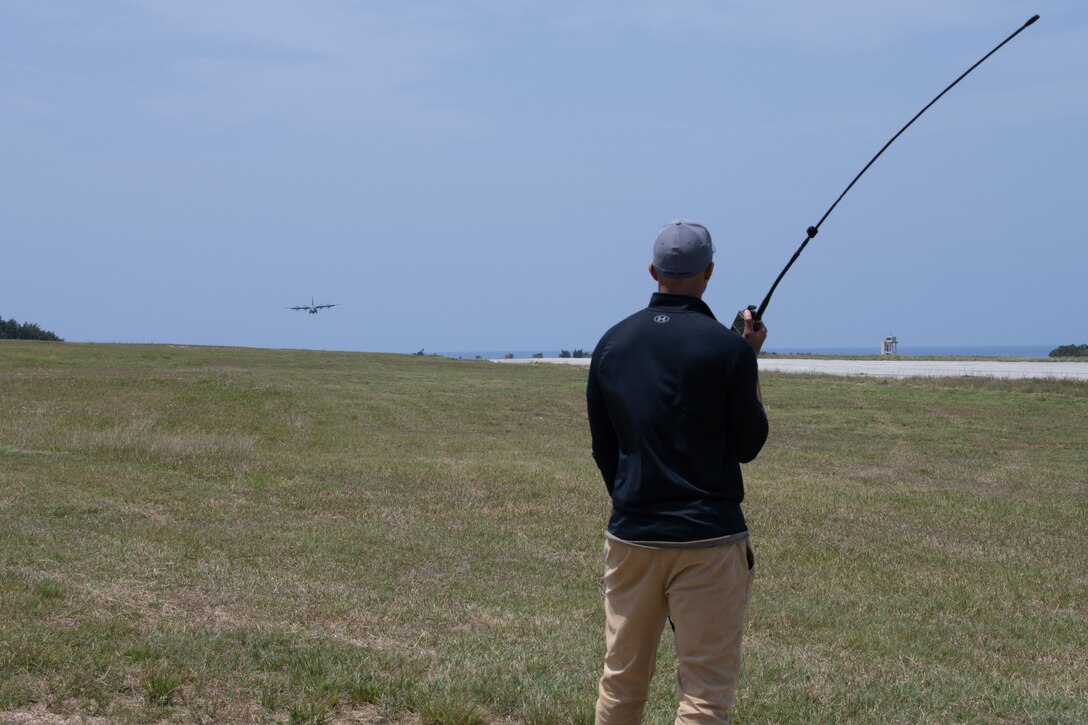 Airman awaiting aircraft landing