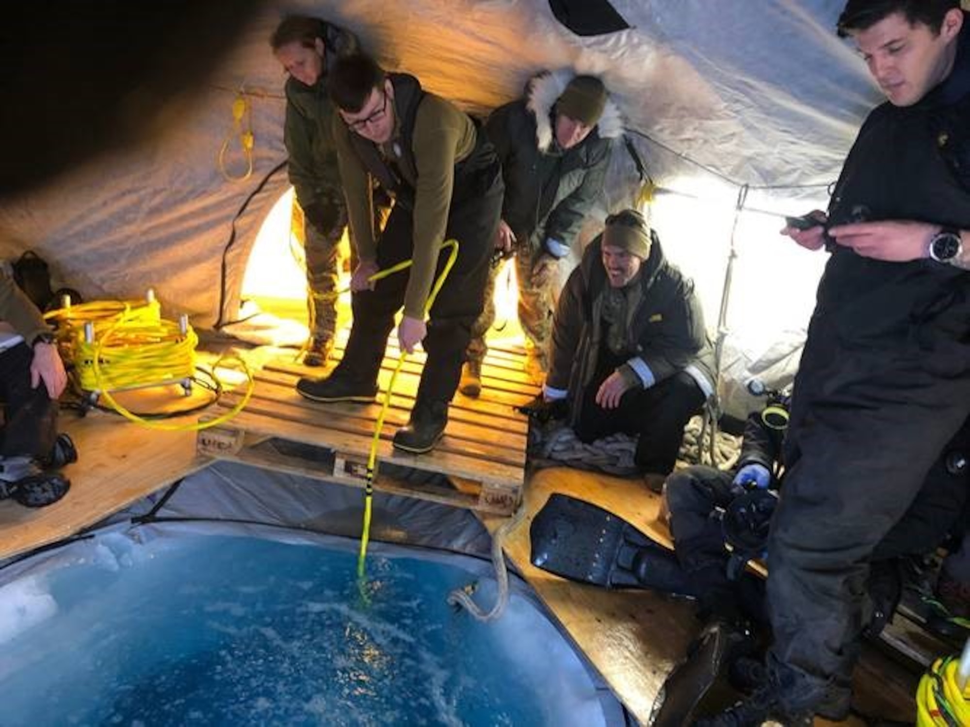 men working on ice