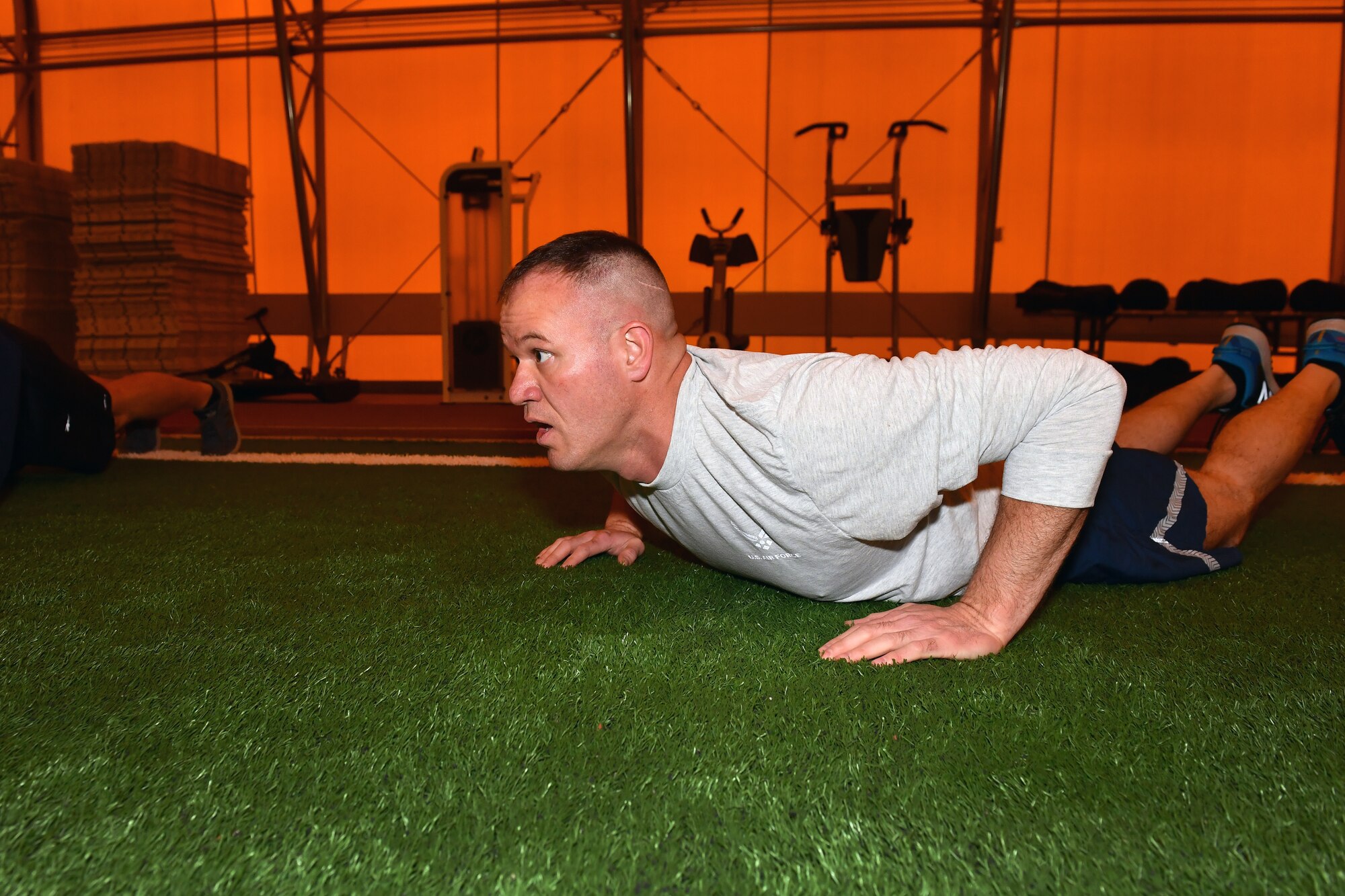 Member completes extended push up