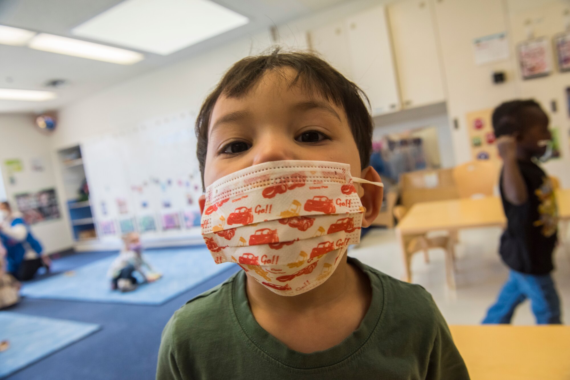A Yoiko Child Development Center (CDC) student plays during play time at Misawa Air Base, Japan, April 26, 2021.