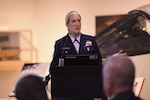 Rear Adm. Melissa Bert gives a keynote speech on National Vietnam War Veterans Day.