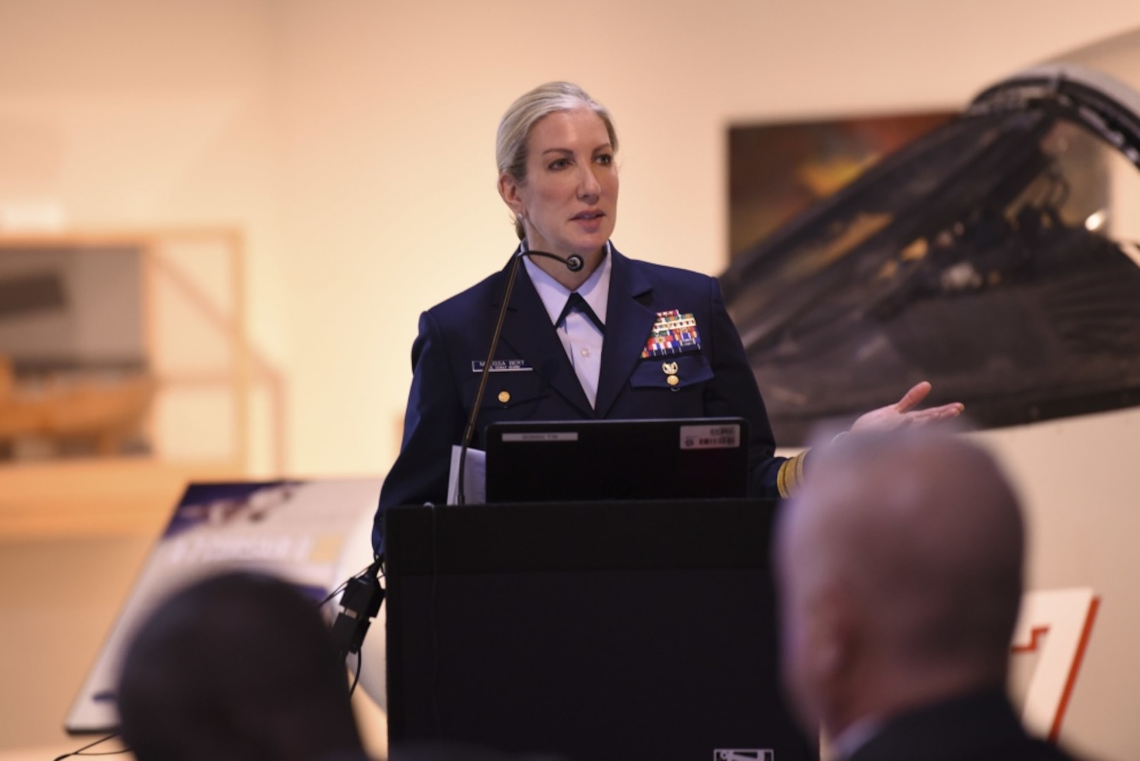 Rear Adm. Melissa Bert gives a keynote speech on National Vietnam War Veterans Day.