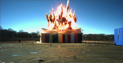 IMAGE: Enhanced Weaponeering and Collateral Damage Estimation engineers detonate a 500-pound bomb buried beneath a cement structure at a test facility in Aberdeen, Maryland. Test engineers successfully collected data that will ultimately be used to create or revise munitions strike methodologies.