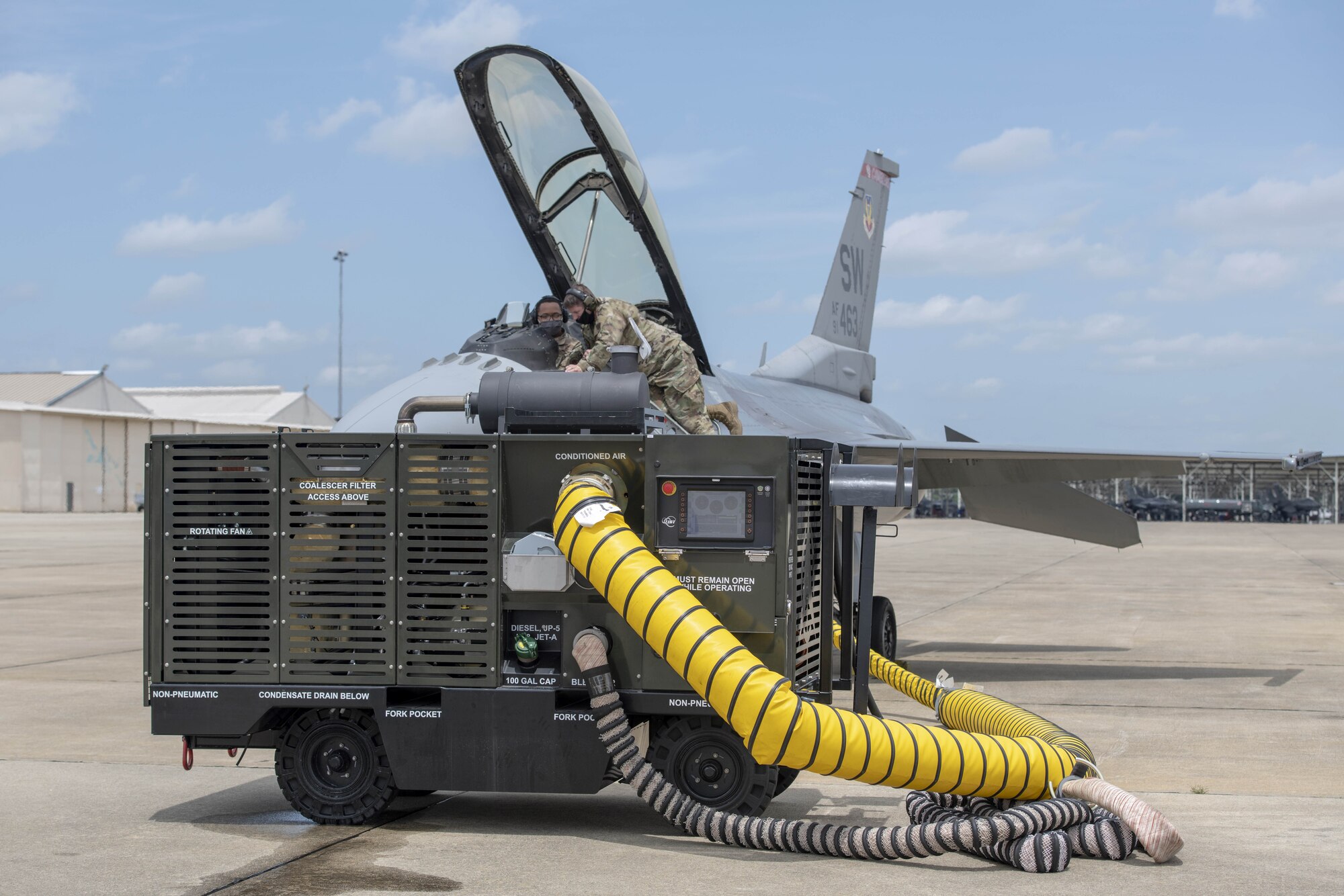 Photo of Airmen on flightline