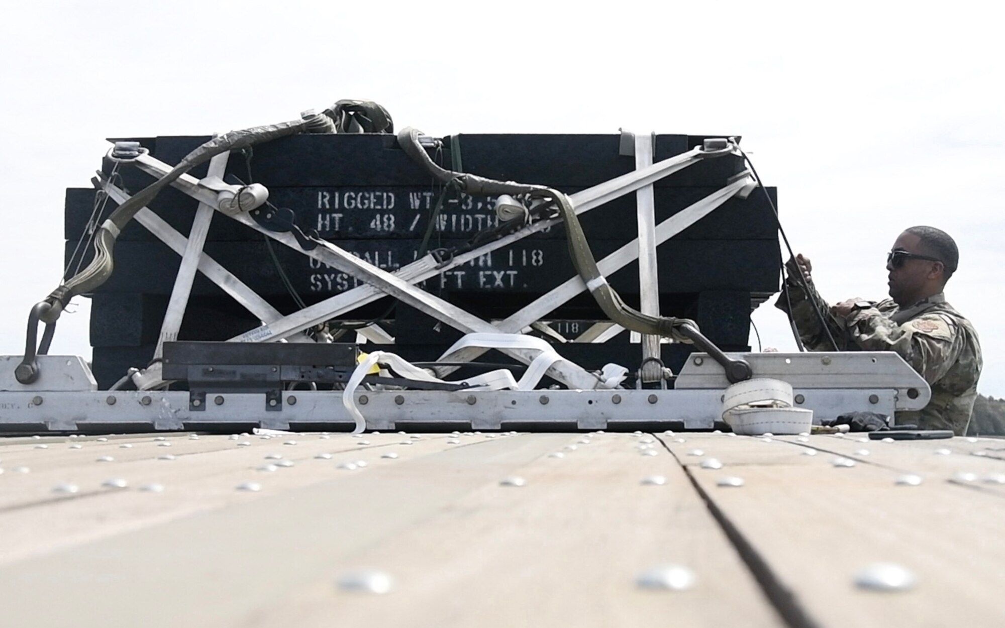 a cargo pallet on a truck