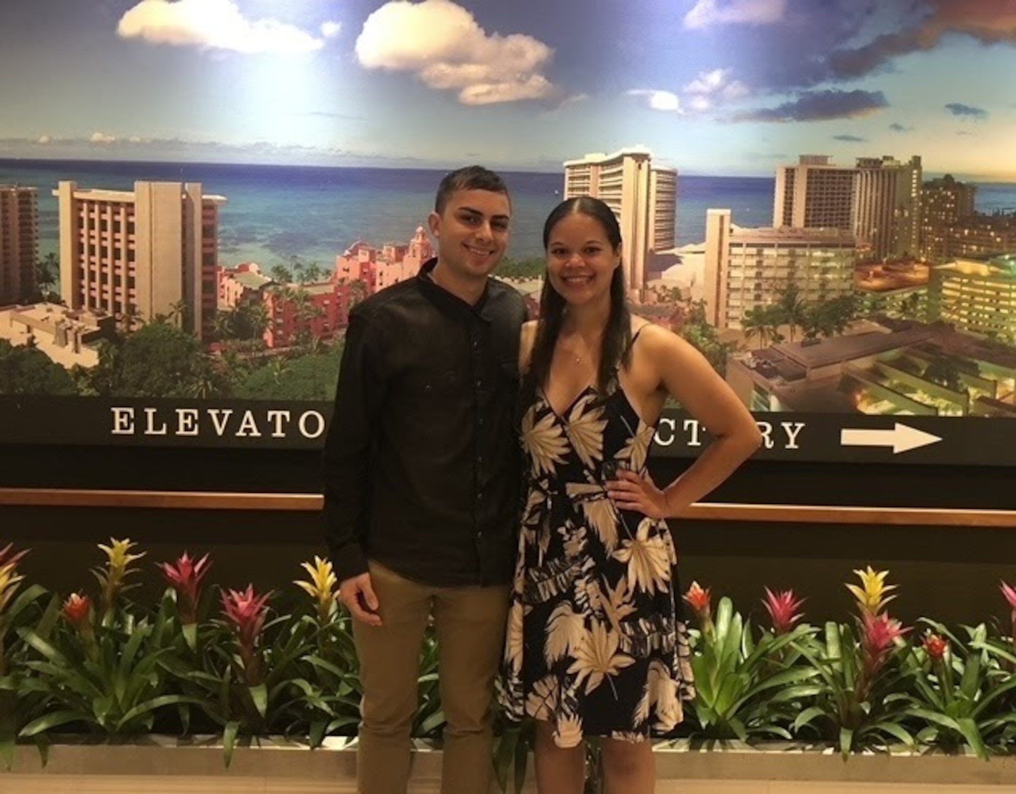 Robert and Shayna Dunn celebrate her birthday at the Sky Waikiki Hotel in Honolulu, Hawaii, February 9, 2020. Robert and Shayna met a little after she arrived to Joint Base Pearl Harbor-Hickam, Hawaii, and after their first date they’ve been together ever since. (courtesy photo)