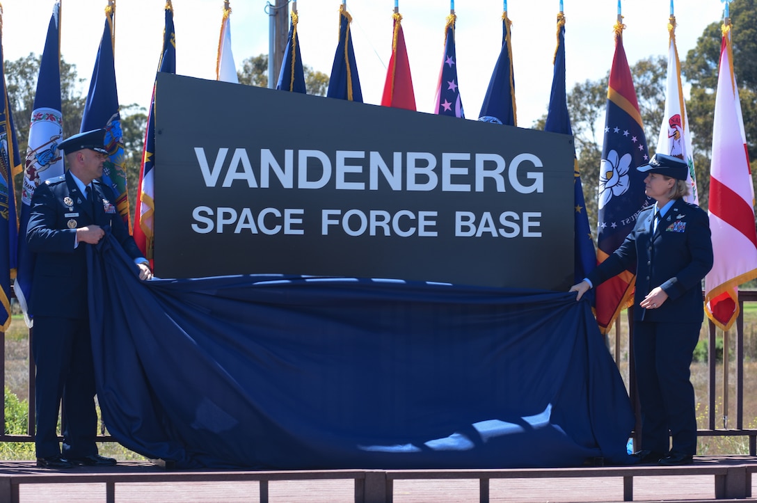 Photo of Vandenberg Space Force Base redesignation ceremony