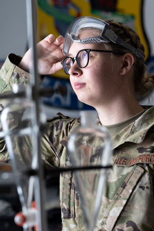 Portrait of a fuels laboratory technician Airman.