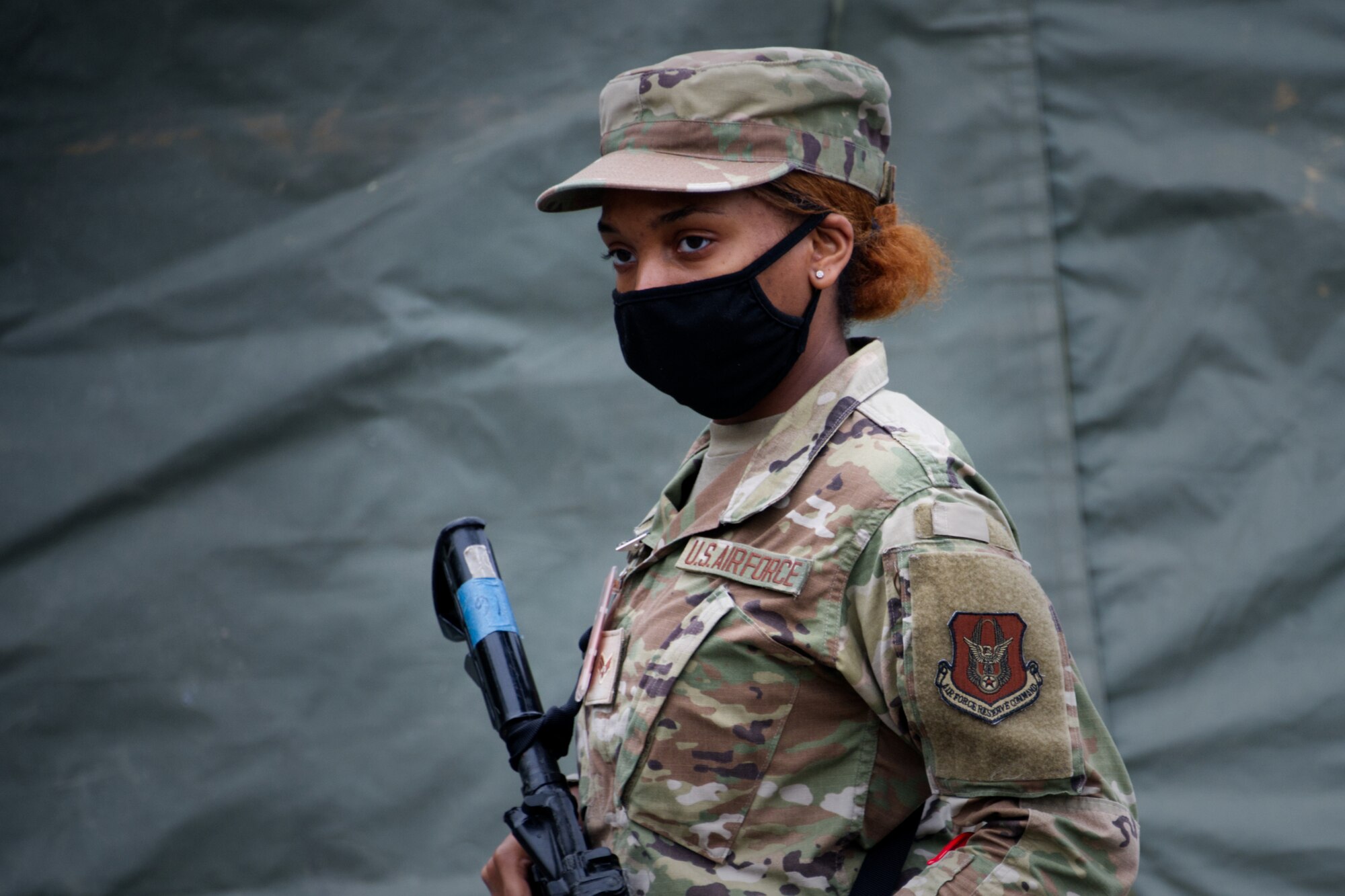 Photo of Airman pulling guard duty.