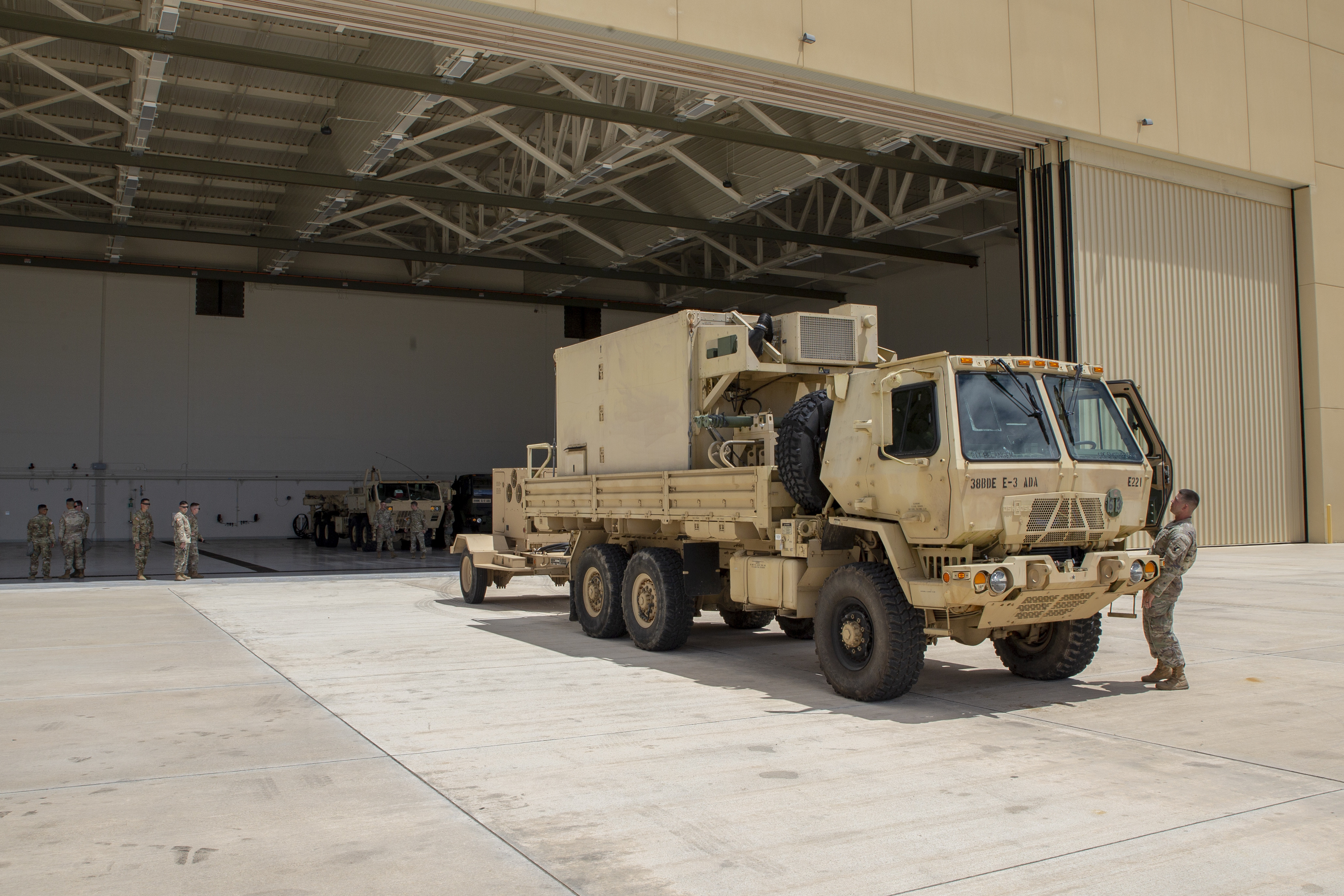 Soldiers with Echo Battery, 3rd Air Defense Artillery Regiment conduct typhoon preparedness training on Andersen Air Force Base, Guam, April 7, 2021.