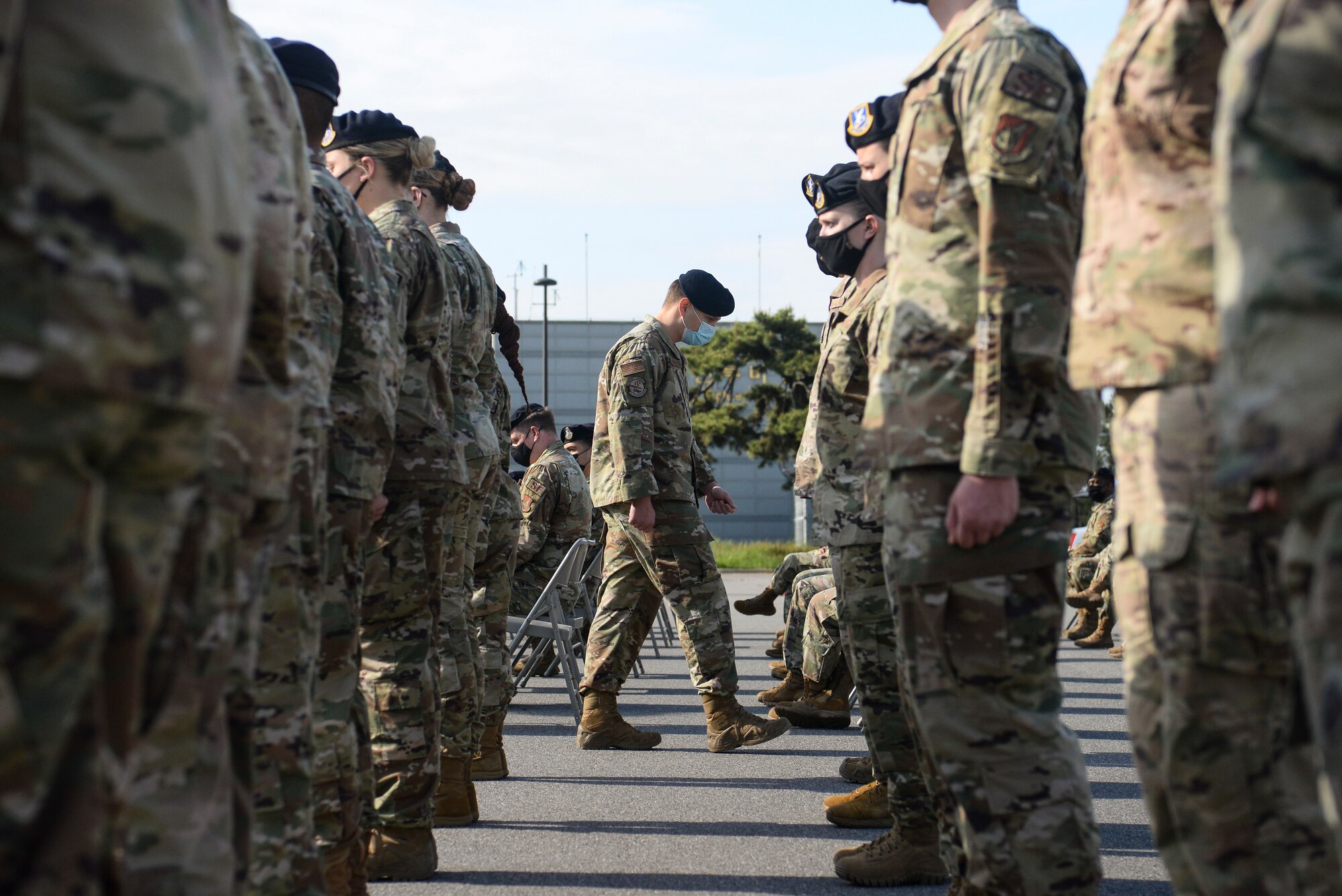 Airmen participate in a Police Week ceremony.