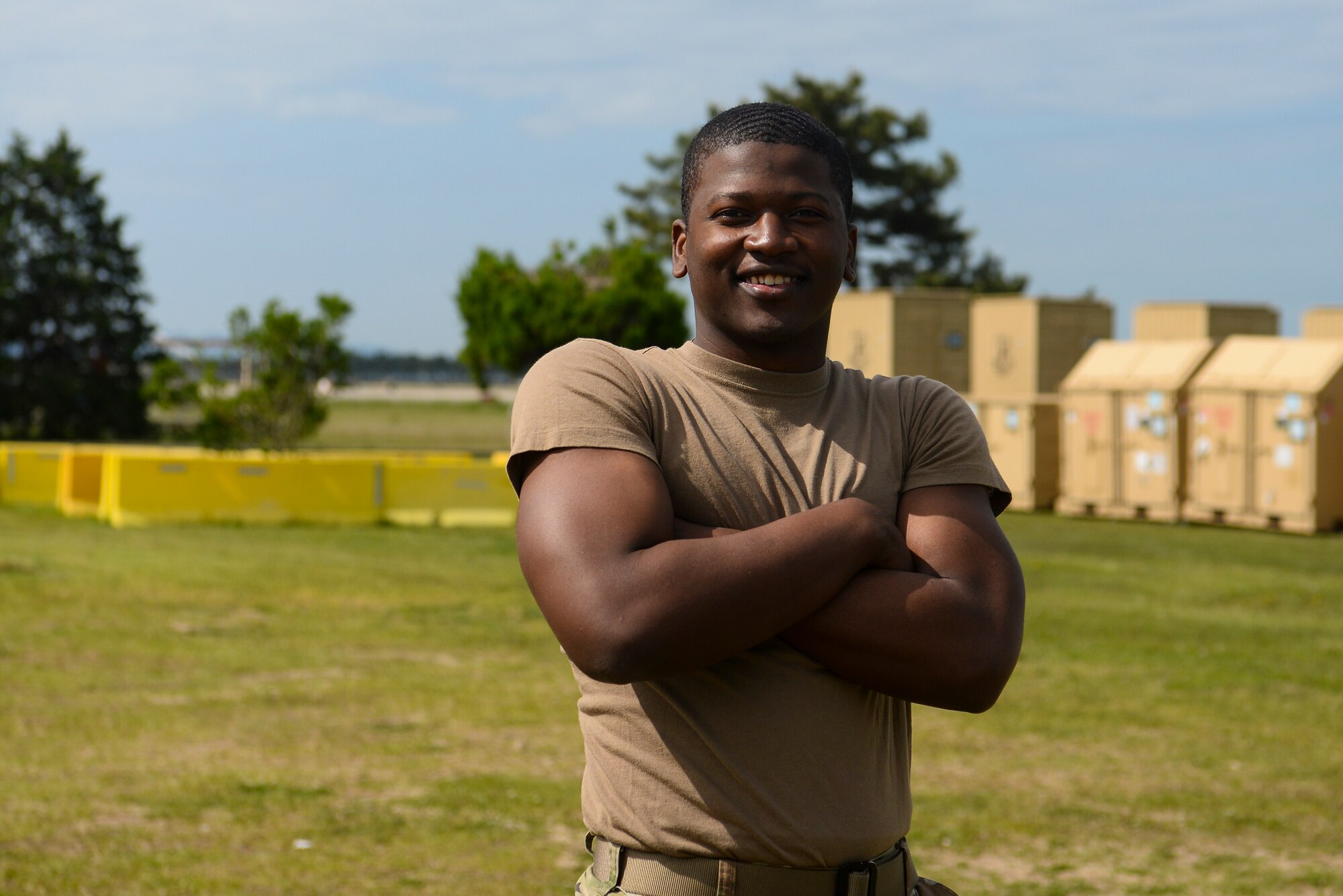 An Airman poses for a photo.