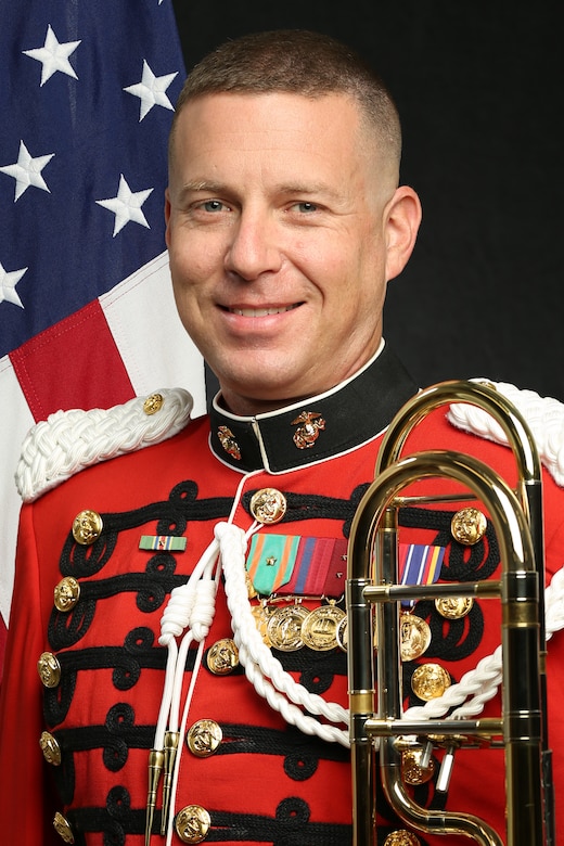 Staff Sergeant Russell Sharp, "The President's Own" United States Marine Band Trombonist, Official Portrait