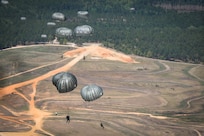 Soldiers from Headquarters and Headquarters Company, U.S. Army Civil Affairs and Psychological Operations Command (Airborne) took to the skies to participate in a tail ramp jump from a U.S. Marine KC-130 aircraft onto Sicily Drop Zone, Ft. Bragg, N.C., on May 1, 2021.  After a year of COVID-19 restrictions and virtual battle assemblies, the jump provided an opportunity for Soldiers to refine their skills and refresh their qualifications.