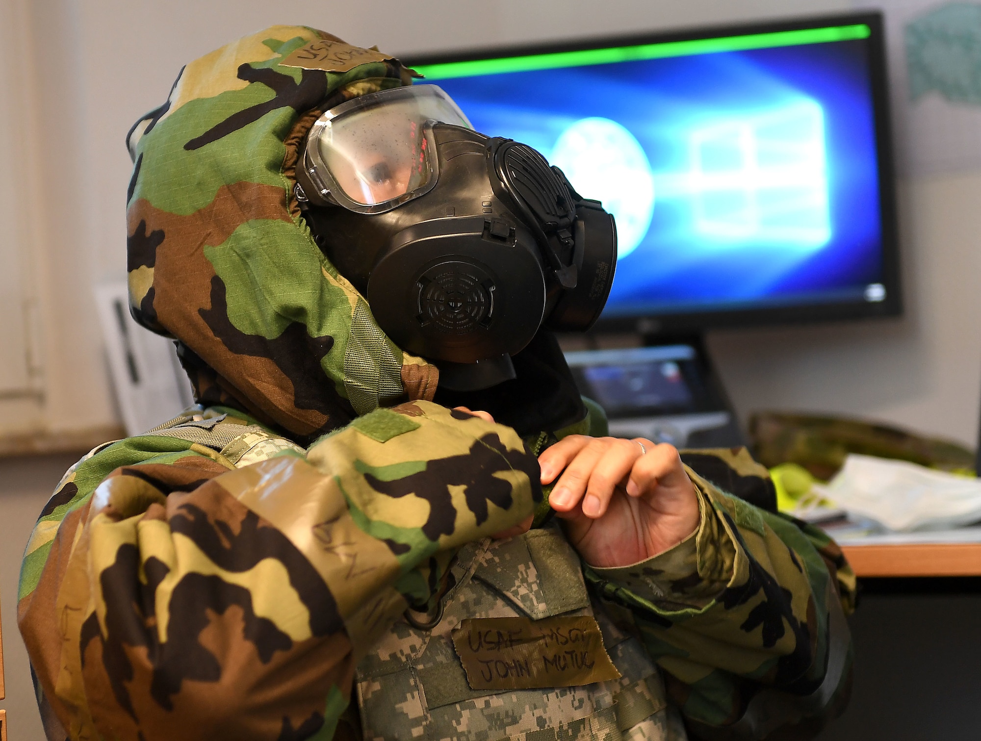 Airman conducting a training exercise