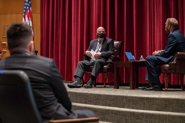 Maxwell AFB, Ala. - The Honorable John P. Roth, Acting Secretary of the Air Force, visits Air
University’s Air War College to speak at the 67th National Security Forum on May 11, 2021. NSF is a chance for Air Force personnel to meet with community leaders from across the nation and provide them a grounding in security issues facing the United States. (US Air Force photo by Melanie Rodgers Cox)