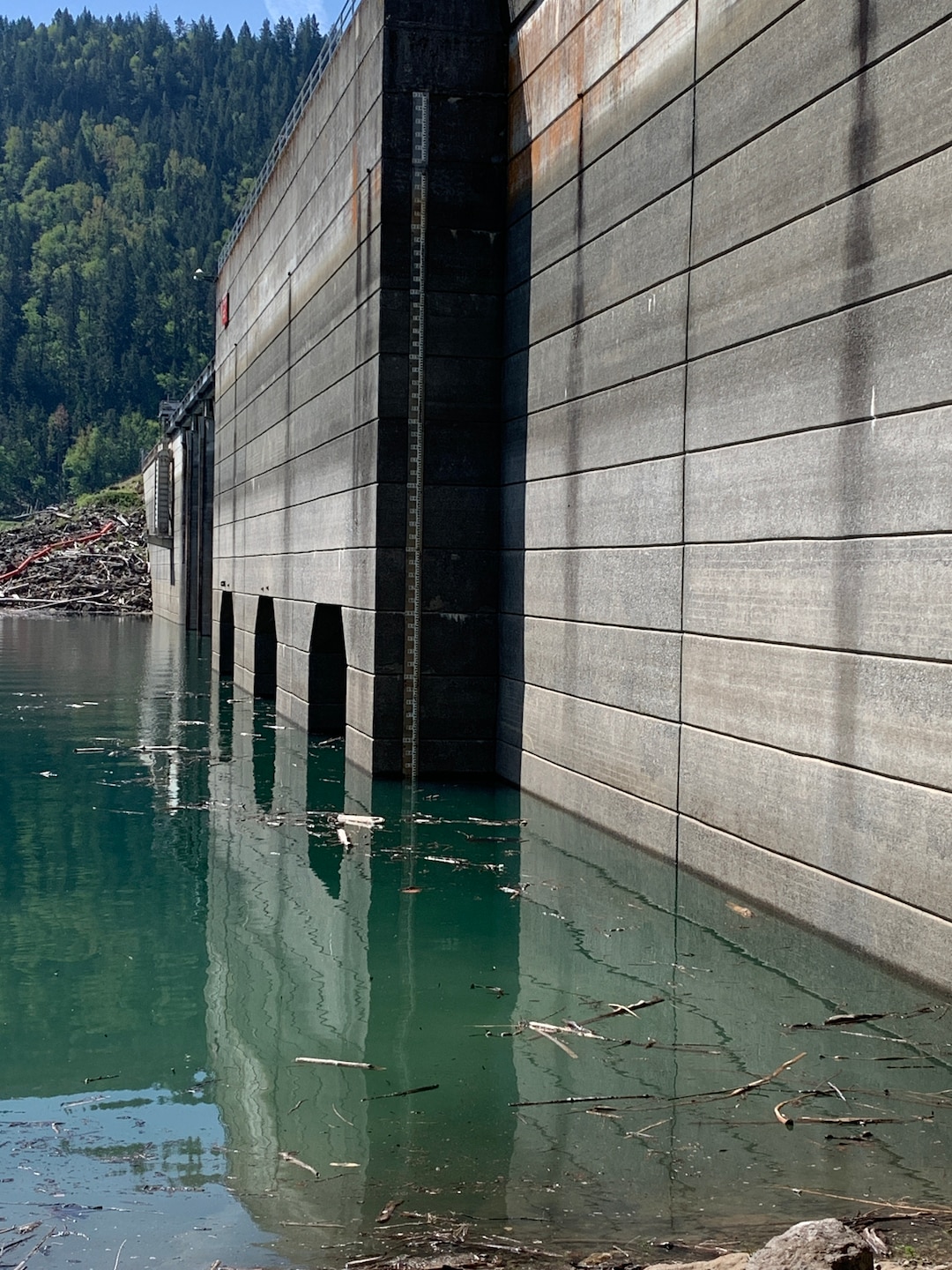 Lookout Point Dam's reservoir is currently 52% full, as of May 17 (photo from May 5). System-wide reservoir storage are 33% below the rule curve. Year-to-date precipitation in the Valley is 76% of normal. 

As warm, dry weather continues, the U.S. Army Corps of Engineers, Portland District is seeing a worsening water year as it strives to refill 13 Willamette Valley reservoirs for the upcoming recreation season.

The Willamette Valley Project depends on spring and early summer rainfall to refill and lack of precipitation is making it difficult to fill multiple reservoirs.
