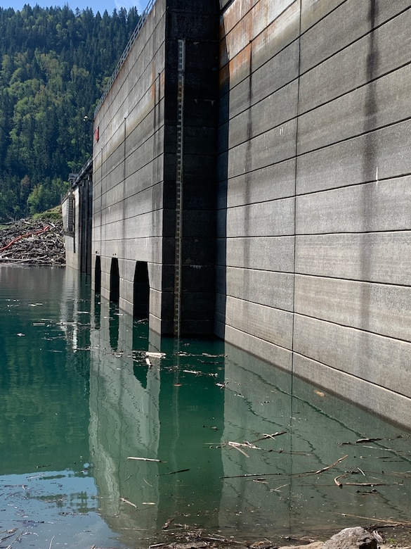 Lookout Point Dam's reservoir is currently 52% full, as of May 17 (photo from May 5). System-wide reservoir storage are 33% below the rule curve. Year-to-date precipitation in the Valley is 76% of normal. 

As warm, dry weather continues, the U.S. Army Corps of Engineers, Portland District is seeing a worsening water year as it strives to refill 13 Willamette Valley reservoirs for the upcoming recreation season.

The Willamette Valley Project depends on spring and early summer rainfall to refill and lack of precipitation is making it difficult to fill multiple reservoirs.