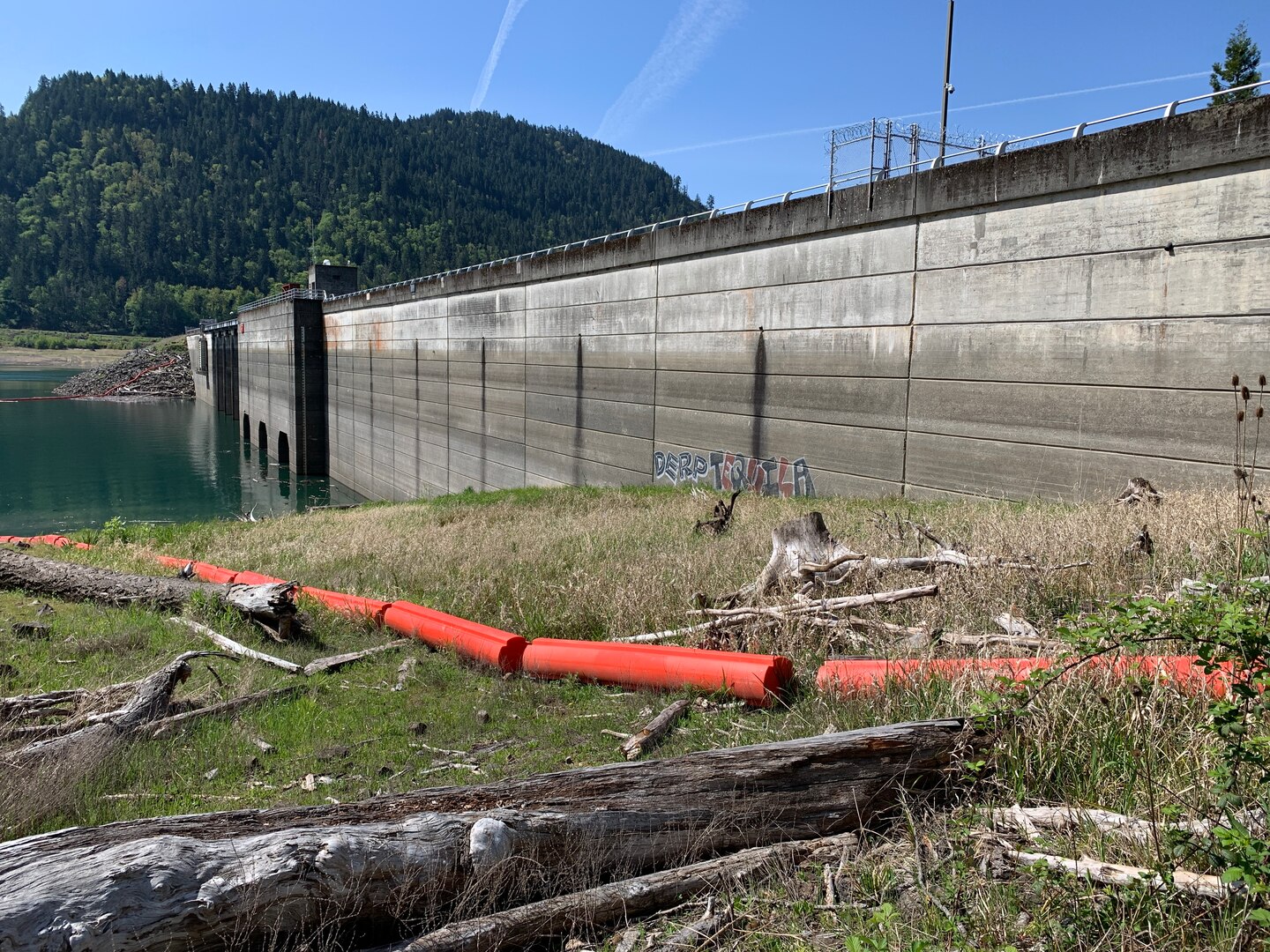 Lookout Point Dam's reservoir is currently 52% full, as of May 17 (photo from May 5). System-wide reservoir storage are 33% below the rule curve. Year-to-date precipitation in the Valley is 76% of normal. 

As warm, dry weather continues, the U.S. Army Corps of Engineers, Portland District is seeing a worsening water year as it strives to refill 13 Willamette Valley reservoirs for the upcoming recreation season.

The Willamette Valley Project depends on spring and early summer rainfall to refill and lack of precipitation is making it difficult to fill multiple reservoirs.