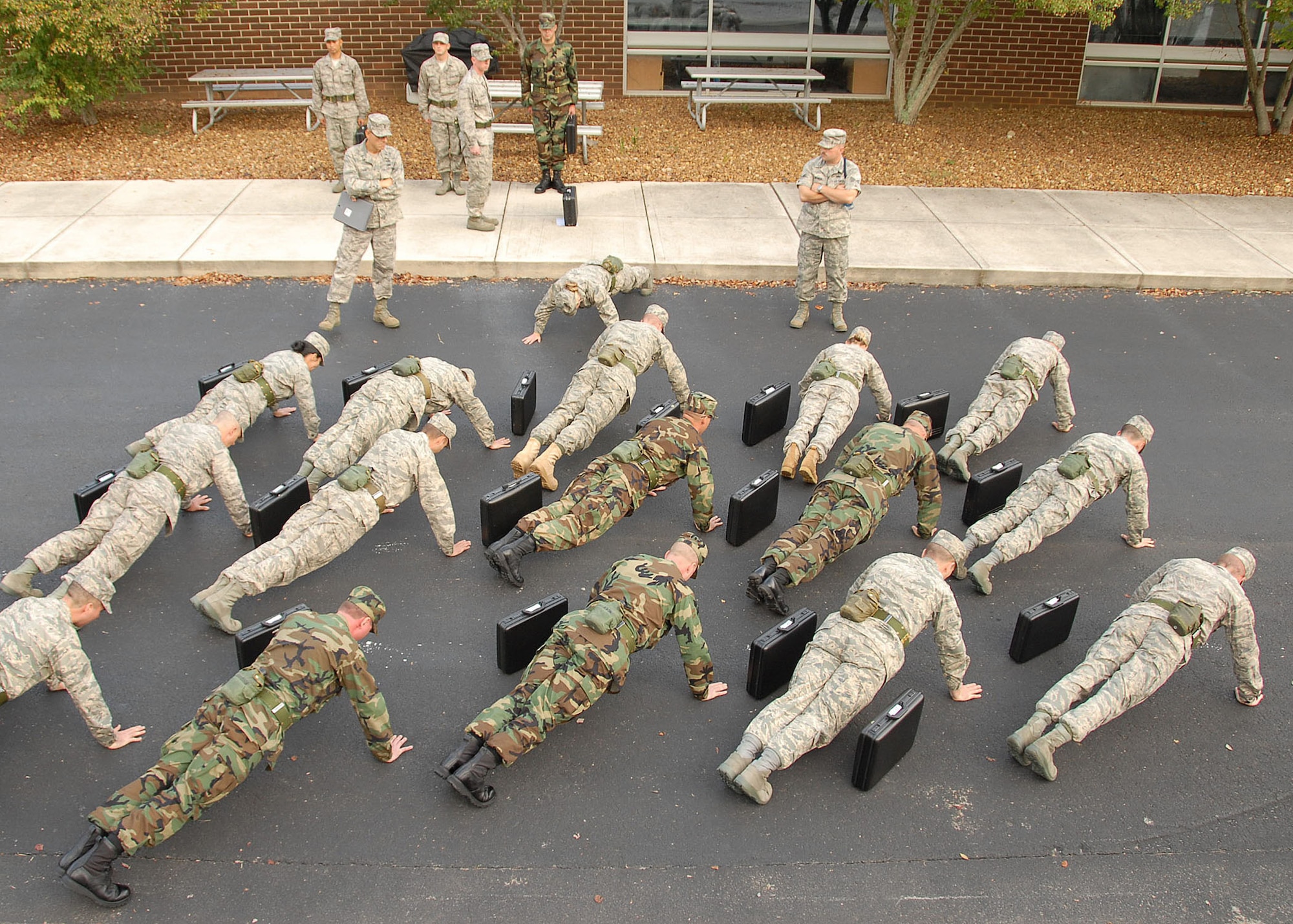 AMS candidates doing planks