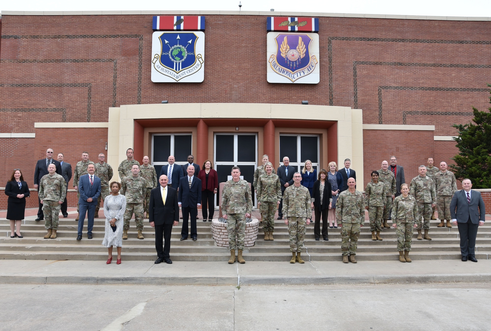 Group photo in front of AFSC Headquarters Building.