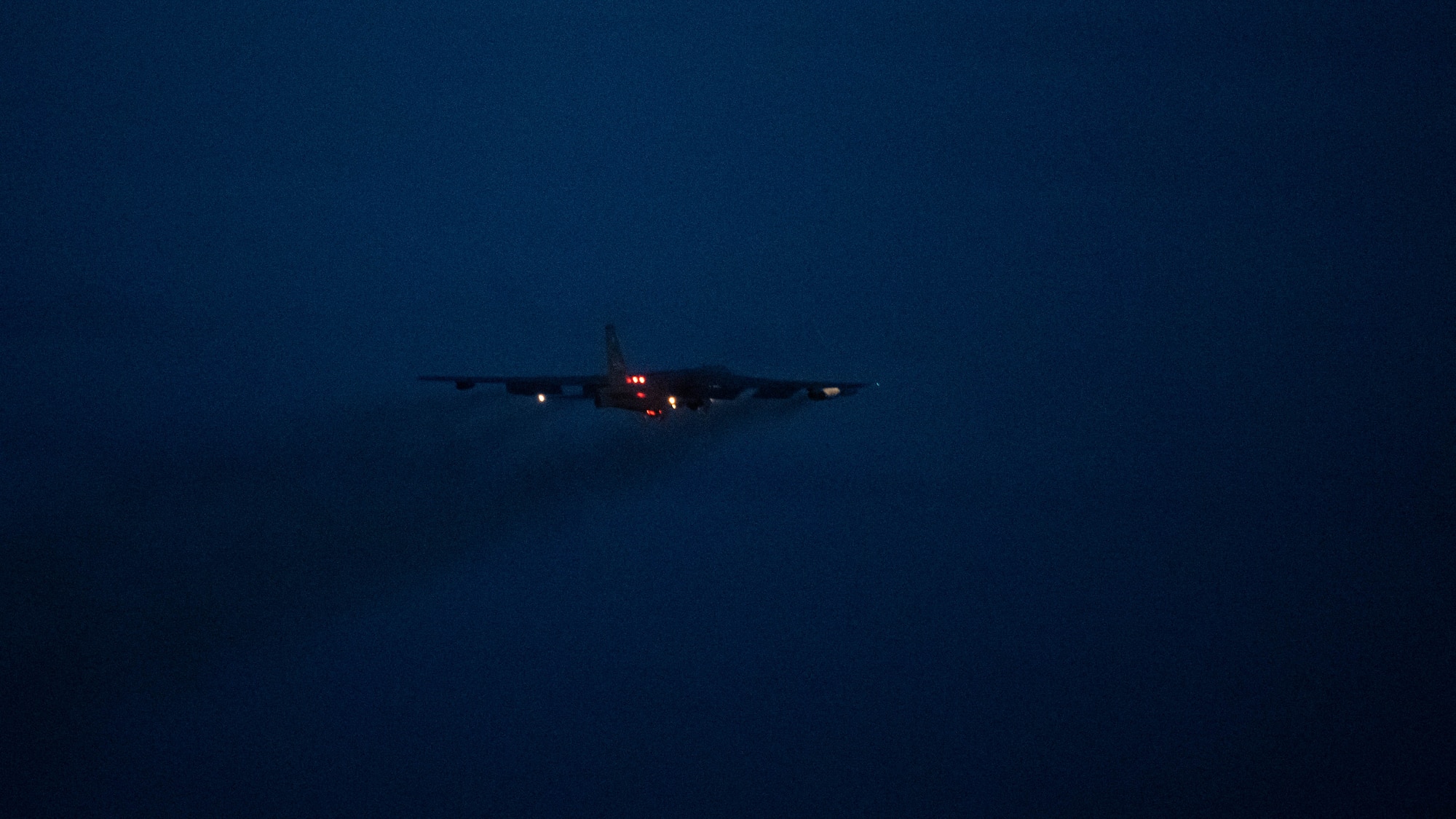 A B-52H Stratofortress takes off from Barksdale Air Force Base, Louisiana, May 16, 2021. The bomber is capable of flying at high subsonic speeds at altitudes up to 50,000 feet (15,166.6 meters). It can carry nuclear or precision guided conventional ordnance with worldwide precision navigation capability. (U.S. Air Force photo by Senior Airman Jacob B. Wrightsman)