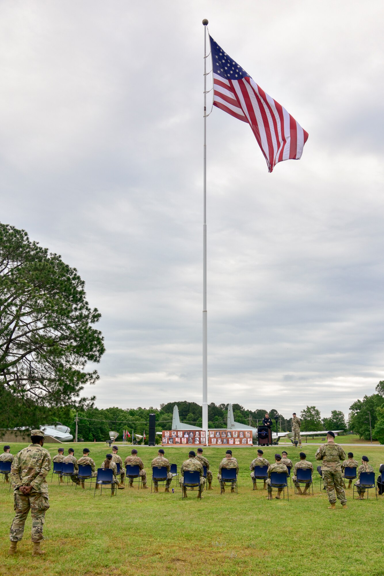 Airmen attend the opening ceremony for National Police Week
