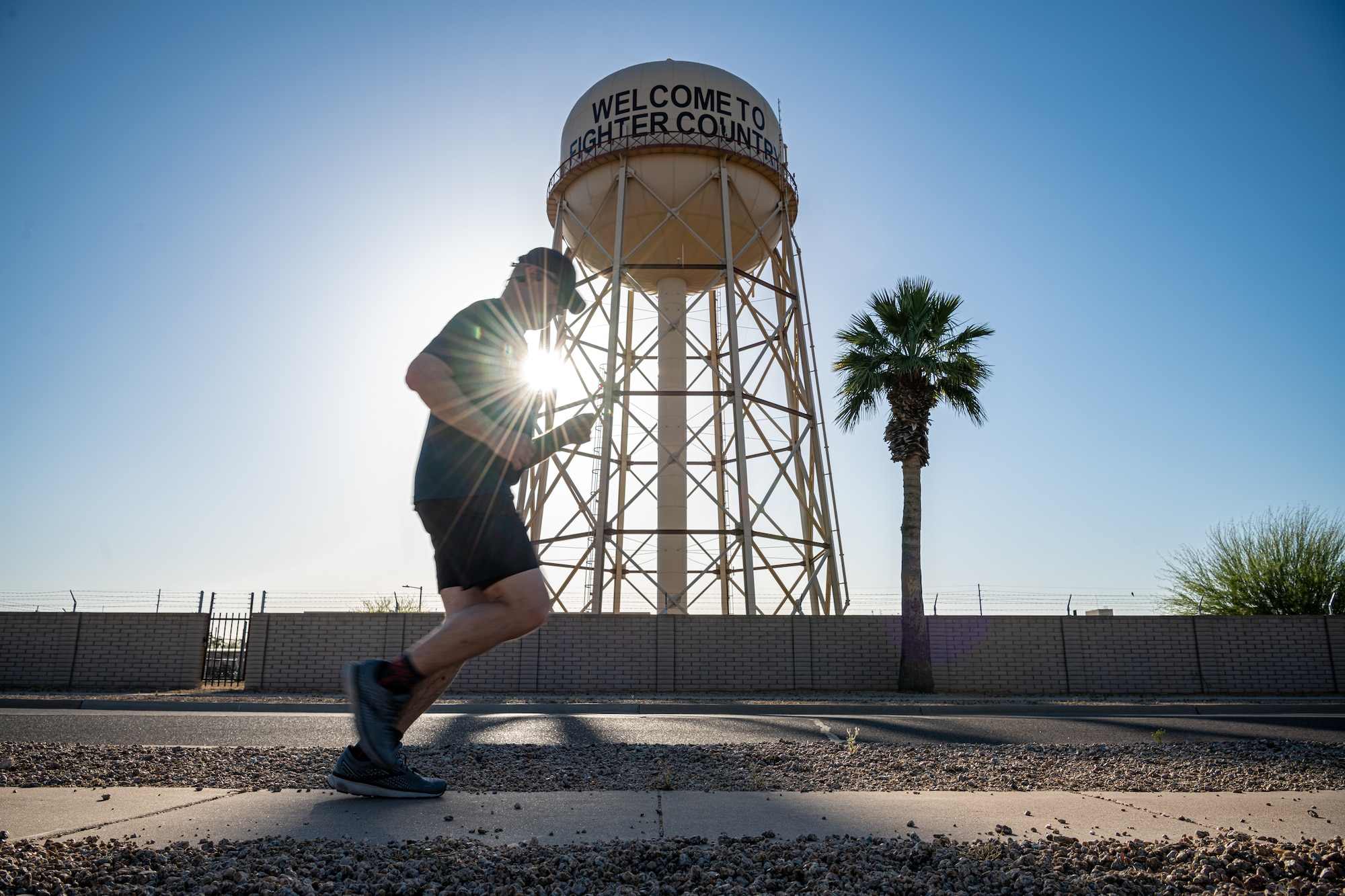 A participant runs during the Police Week five-kilometer run, May 14, 2021, at Luke Air Force Base, Arizona.