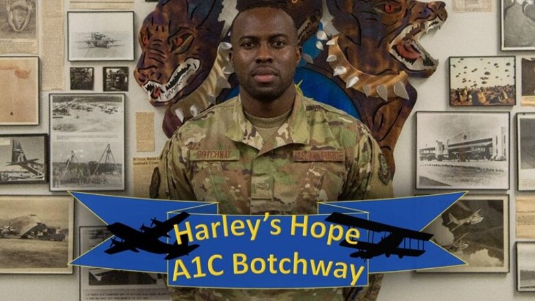 U.S. Air Force A1C Takyi Botchway, Air Freight Technician, 43rd Air Mobility Squadron, came to the country he now serves in 2014.