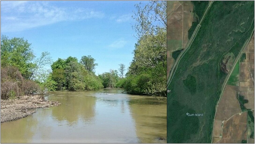 A map and photo of the channel cleanout project area in Craighead, Arkansas. Locust Creek has been experiencing debris buildup, resulting in improper channel drainage. Once the project contract is awarded, crews will remove sedimentation buildup along approximately two miles of the creek to prevent any further accumulation. The project reached its “Ready to Advertise” milestone on April 30, 2021. (Courtesy photos)