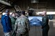 U.S. Navy Adm. John Aquilino, second from left, the U.S. Indo-Pacific Command (USINDOPACOM) commander, interacts with, Sen. Dan Sullivan, left, Command Sgt. Maj. Shane W. Shorter, second from right, the USINDOPACOM command senior enlisted leader, and Air Force Col. David Berkland, the 354th Fighter Wing commander, on Eielson Air Force Base, Alaska, May 15, 2021.