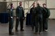 U.S. Navy Adm. John Aquilino, right, the U.S. Indo-Pacific Command (USINDOPACOM) commander, speaks with the leadership from the 354th Fighter Wing, on Eielson Air Force Base, Alaska, May 15, 2021.