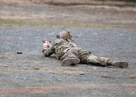 Alaska National Guard Soldiers and Airmen compete amongst one another in a series of marksmanship events at Joint Base Elmendorf-Richardson, May 15, 2021, as part of the 2021 Alaska National Guard Adjutant General Match, or TAG Match. TAG Match is a marksmanship competition comprising several timed pistol and rifle events. (U.S. Army National Guard photo by Spc. Grace Nechanicky)