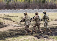 Alaska National Guard Soldiers and Airmen compete amongst one another in a series of marksmanship events at Joint Base Elmendorf-Richardson, May 15, 2021, as part of the 2021 Alaska National Guard Adjutant General Match, or TAG Match. TAG Match is a marksmanship competition comprising several timed pistol and rifle events. (U.S. Army National Guard photo by Spc. Jacob Stone)