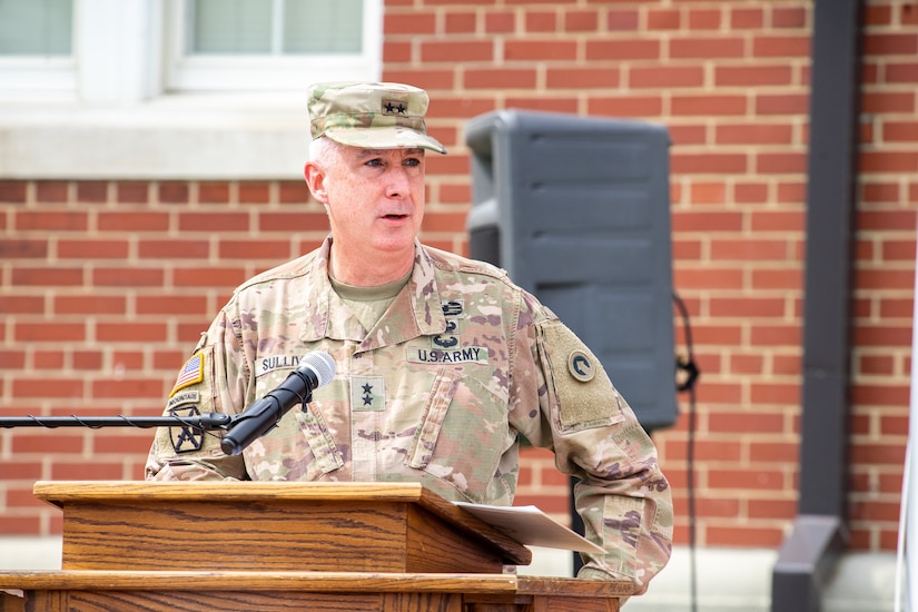 Maj. Gen. John P. Sullivan speaks