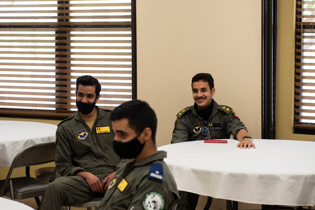International students at Laughlin Air Force Base, Texas gather to share their cultures and heritage and celebrate one another together May. 14, 2021.  Legislators and higher leadership.
Recognized the extraordinarily unique opportunity the Military Services have through daily face-to-face contact with the IMS to advance peaceful and democratic principles worldwide. (U.S. Air Force photo by Airman 1st Class David Phaff)
