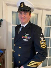 Senior Chief Air Traffic Controlman  Alex McCardle-Blunk shares his personal education journey with Sailors and giving advice from lessons learned along the way. McCardle-Blunk earned his associate degree using tuition assistance and is working on a bachelor's degree in aeronautics at Embry Riddle Aeronautical University.  (U.S. Navy courtesy photo)