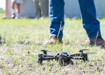 Drone awaits take-off