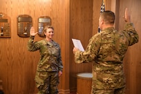 Soldier takes oath of office