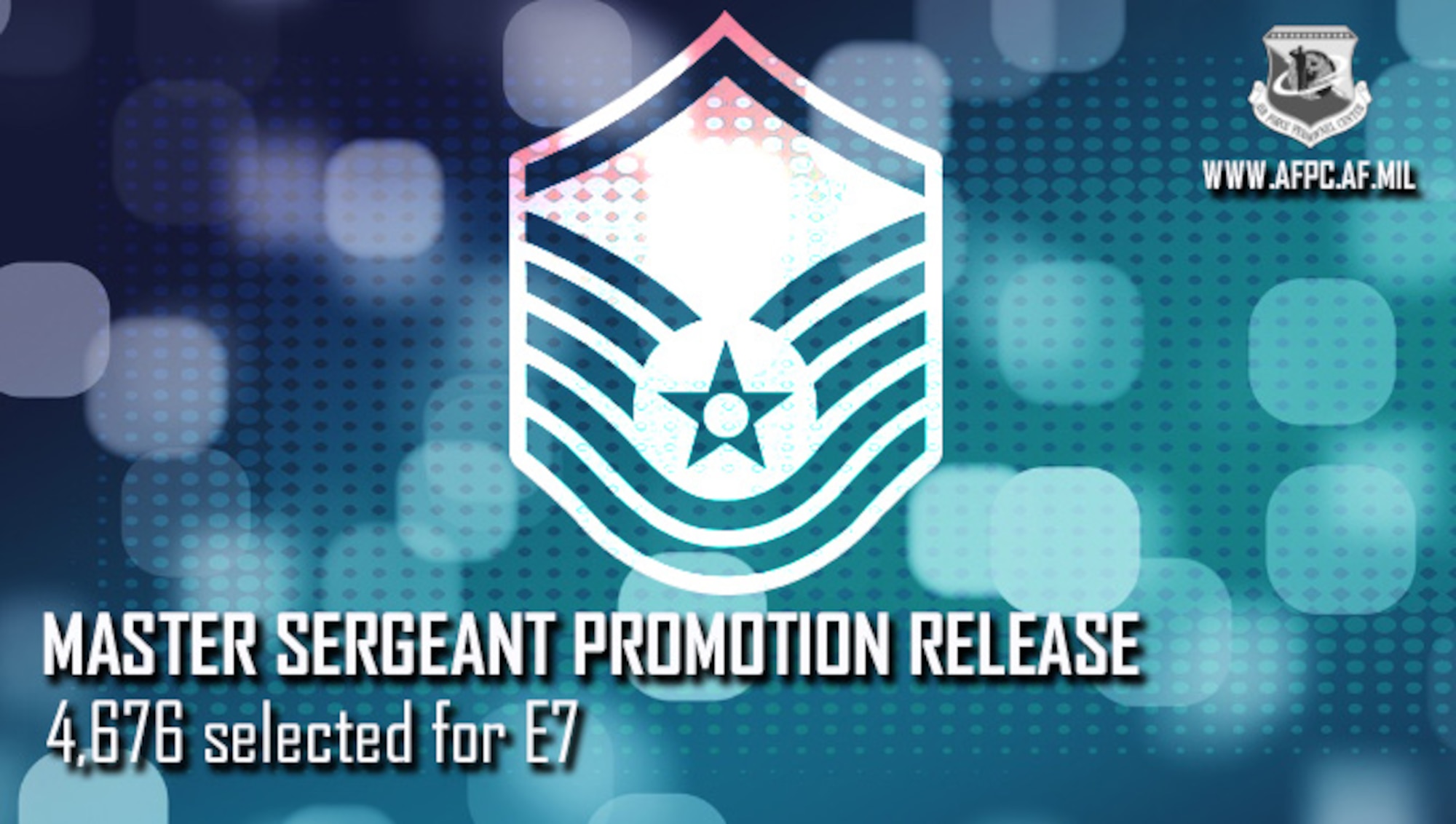 Blue graphic with Master Sergeant stripes, announcing the release