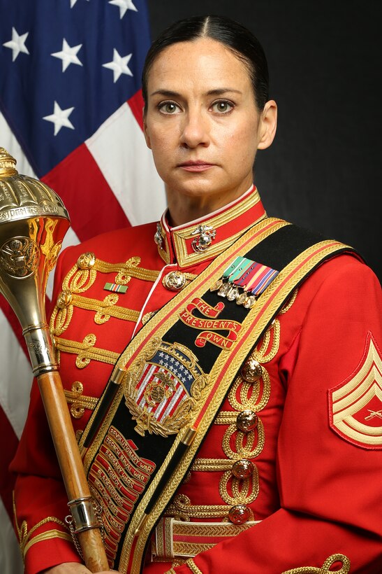 Gunnery Sergeant Monica Preston, "The President's Own" United States Marine Band Assistant Drum Major, Official Portrait
