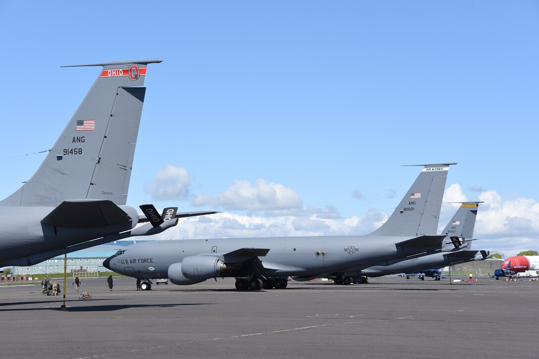 KC-135 aircraft on the ramp in Prestwick, Scotland