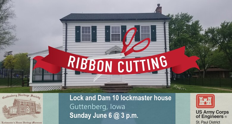 Lock and Dam 10 lockmaster house ribbon cutting