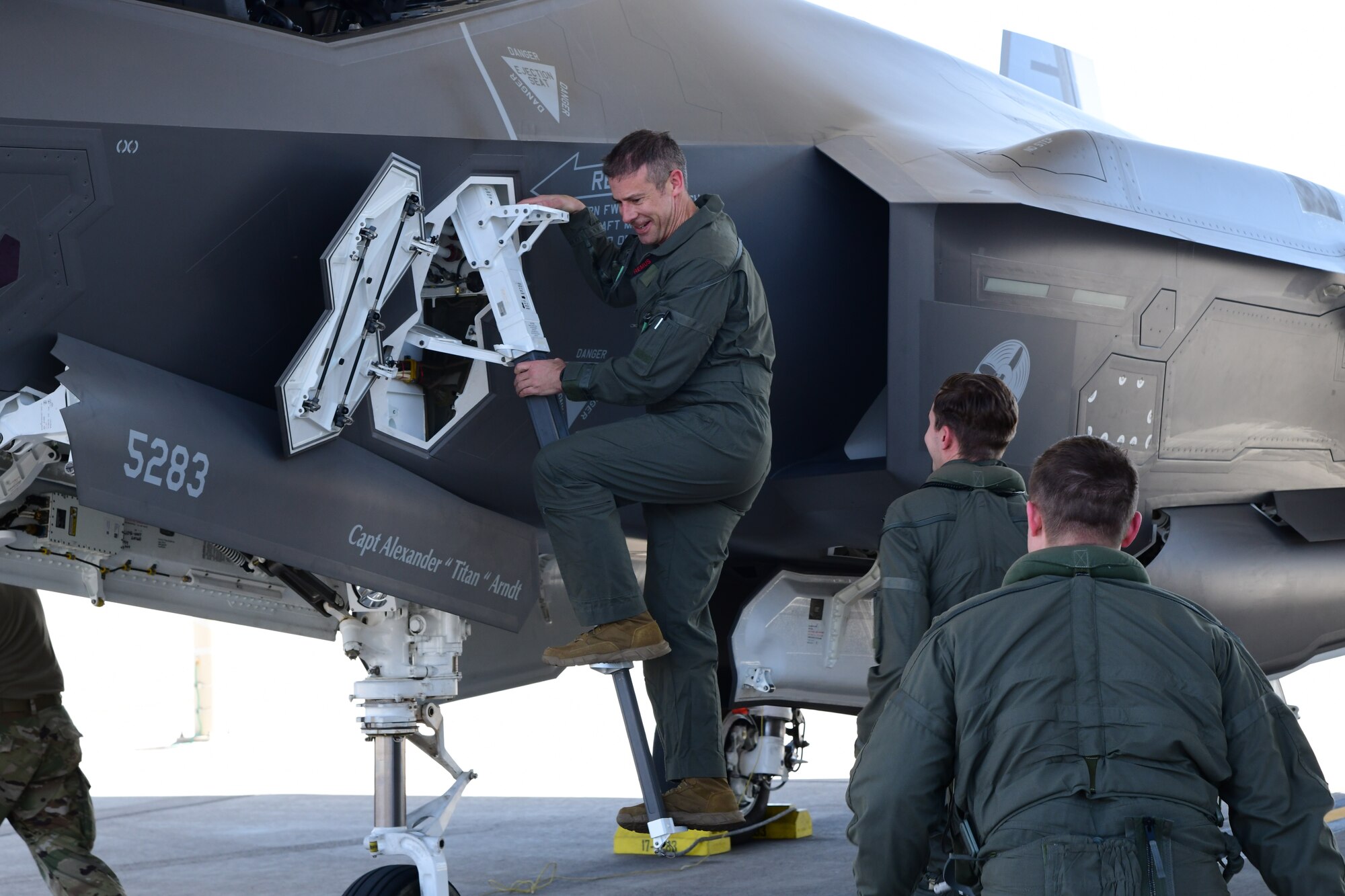 Col. Sean Carpenter, 926th Wing commander, takes his final flight as wing commander, May 13, at Nellis Air Force Base, Nev. (U.S. Air Force photo by Natalie Stanley)