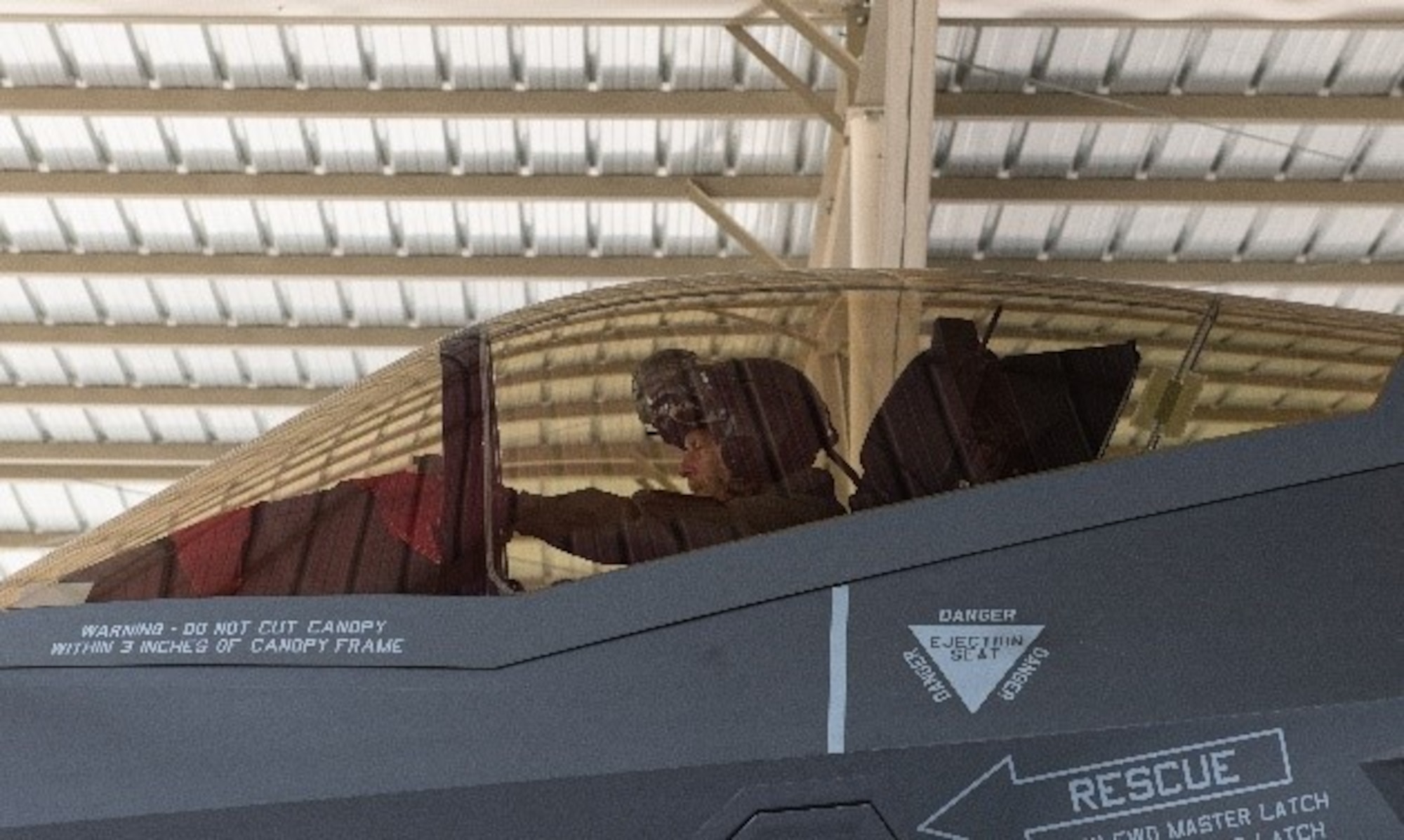 Royal Danish Air Force pilot “MON,” 308th Fighter Squadron F-35 test pilot, taxis after a flight May 5, 2021, at Luke Air Force Base, Arizona.