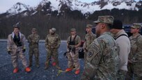 Members of the 13th Civil Support Team, Rhode Island National Guard, conduct the initial entry brief prior to dispatching the survey team into the simulated incident site at the Port of Seward Drydocks in Seward, Alaska, May 18, in support of Exercise ORCA 21. ORCA is a chemical, biological, radioactive, nuclear threats response exercise designed for participants to provide support in the aftermath of hazardous materials incidents. ORCA tests interoperability between agencies, increases opportunities for working relationships, and practices requests for assistance methods. Approximately 250 National Guardsmen from CST units in Alaska, California, Connecticut, Colorado, Idaho, Ohio, Oregon, Rhode Island, South Carolina, South Dakota, Washington, and Wisconsin are in Alaska to participate in Exercise ORCA 2021. Numerous support units and civilian agencies participated in the exercise as well. (U.S. Army National Guard photo by Dana Rosso)