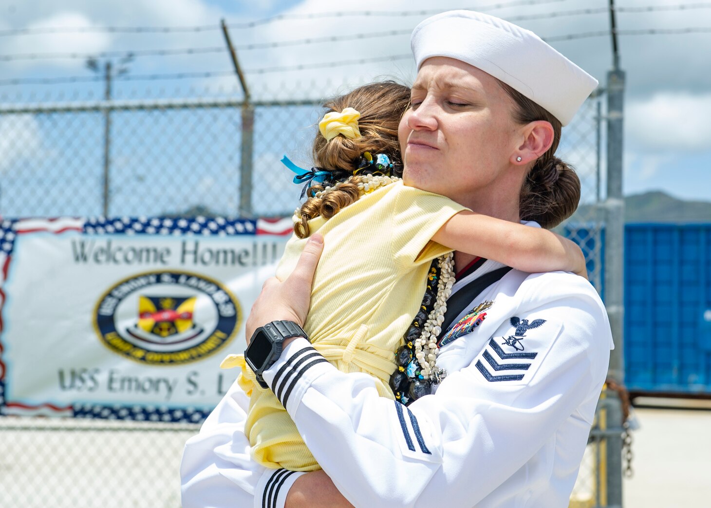USS Emory S. Land (AS 39) returns to Naval Base Guam following a maintenance period at Mare Island Dry Dock.