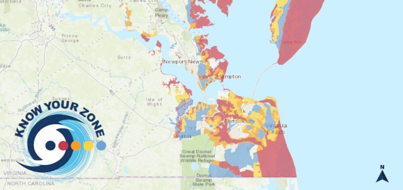 This image is a screenshot of evacuation zones across the Hampton Roads and Peninsula region. To find out your zone, please visit https://www.vaemergency.gov/. 
(Courtesy Photo)