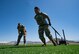 Airman pulls a weighted sled.